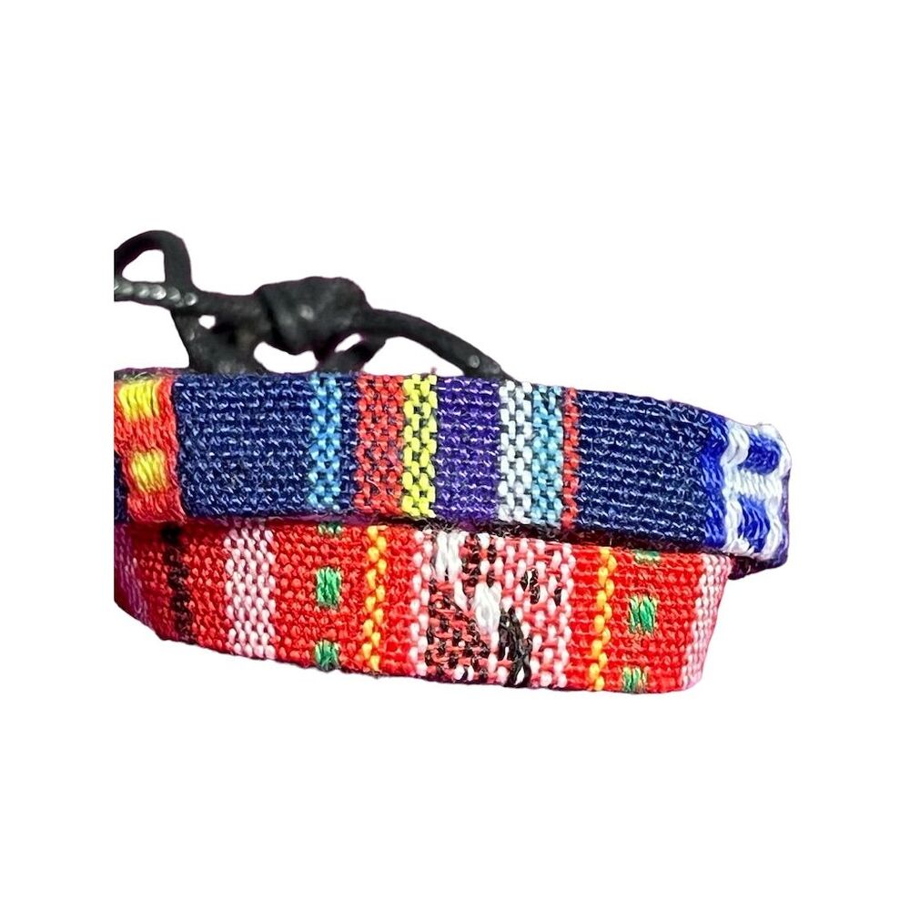 Handmade Tribal Friendship Bracelets Set of 2 Multicolor Adjustable